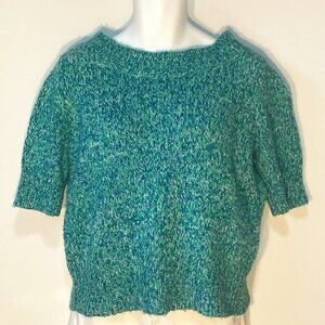 Worthington SZ XL Teal  colored loose weave boxy short sleeve sweater